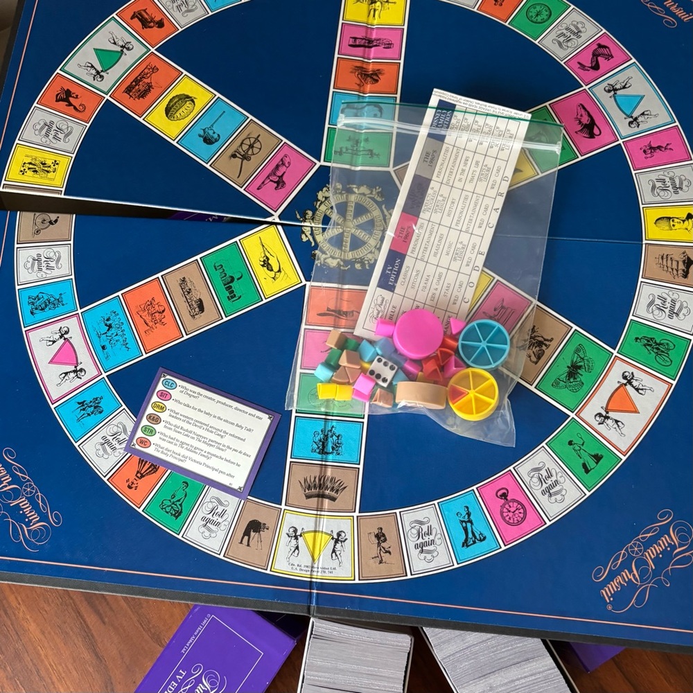 Vintage 90s Trivial Pursuit TV Edition Master Game Trivia Board Game 1991